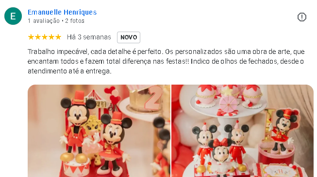 Avaliação de Emanuelle Henriques no Google