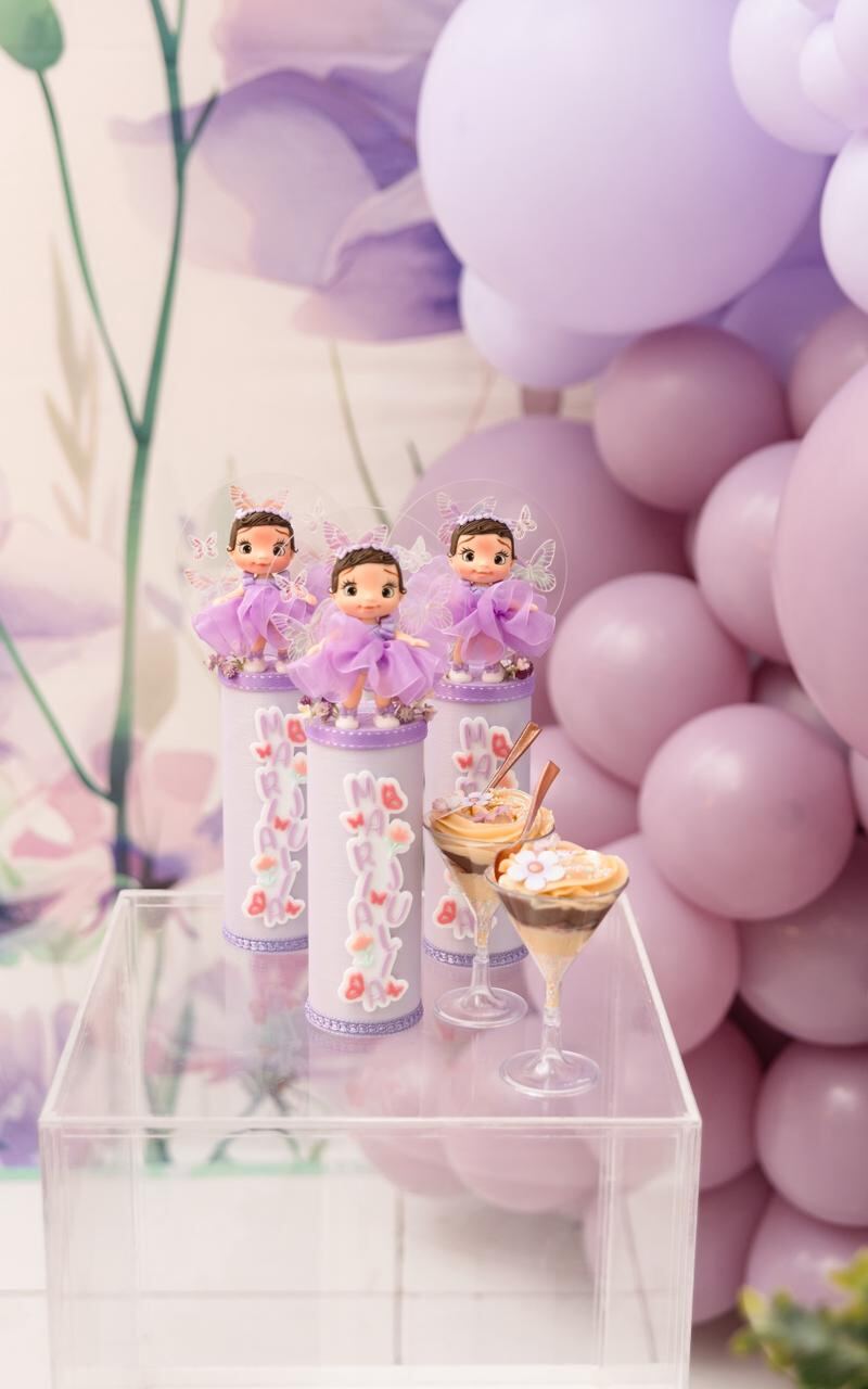 Batata G personalizada com bonecas borboleta lilás